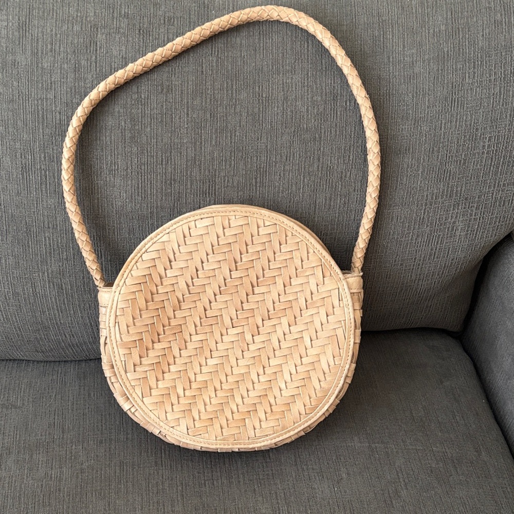 Tan Woven Shoulder Bag